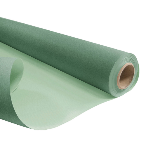 A roll of Sage & Seafoam Duo Kraft Paper, measuring approx. 79cm x 40m. A roll of Sage & Seafoam Duo Kraft Paper, measuring approx. 79cm x 40m.
