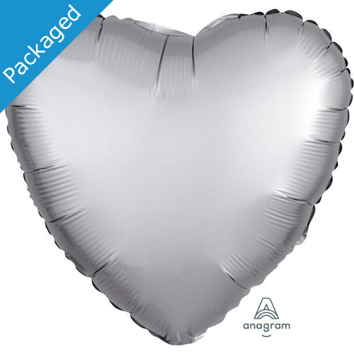 18" Platinum Satin Heart Foil Balloon (1)