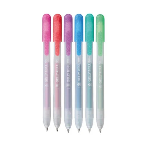 Metallic Colours Retractable Gelly Roll Pens - 0.45mm (6pcs)