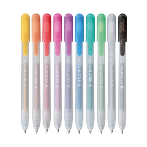 Metallic Colours Retractable Gelly Roll Pens - 0.45mm (10pcs)