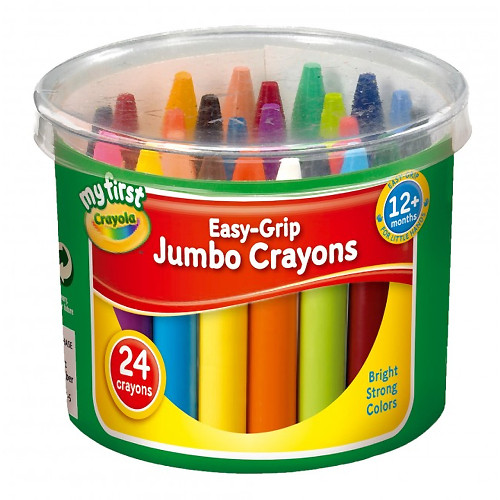 A pack of 24 Crayola Easy Grip Jumbo Crayons.