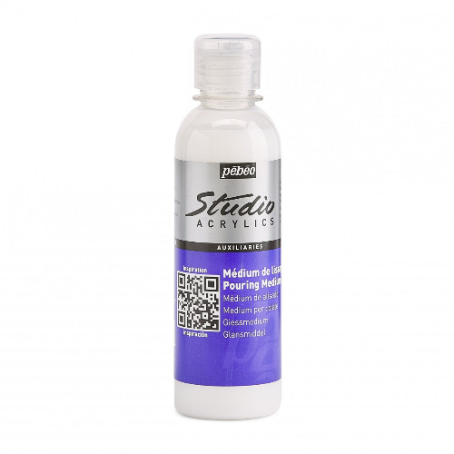 A 250ml Bottle of Studio Acrylics Pouring Medium, manufactured by Pebeo. A 250ml Bottle of Studio Acrylics Pouring Medium, manufactured by Pebeo.