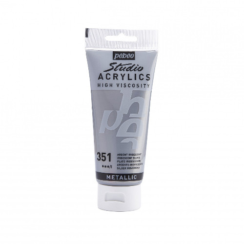 A 100ml Tube of Metallic Silver Studio Acrylic Paint, manufactured by Pebeo. A 100ml Tube of Metallic Silver Studio Acrylic Paint, manufactured by Pebeo.