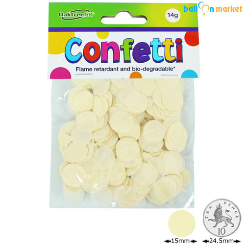 15mm Ivory Circle Tissue Paper Confetti (14g)