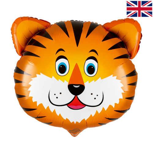 A 21 inch Tiger Head Foil Balloon, manufactured by Oaktree. A 21 inch Tiger Head Foil Balloon, manufactured by Oaktree.