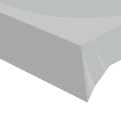 A Silver Plastic Tablecover, manufactured by Oaktree.