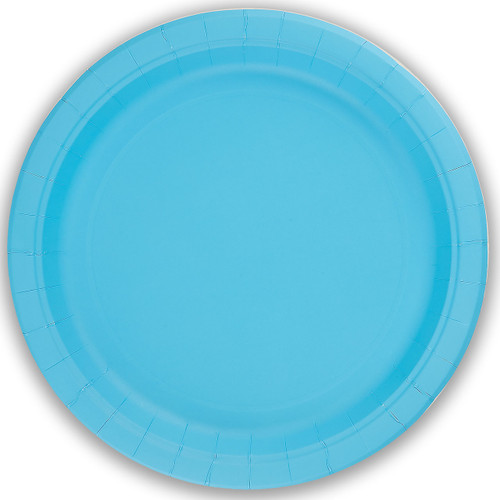 A pack of 8 Light Blue Paper Plates, manufactured by Oaktree. A pack of 8 Light Blue Paper Plates, manufactured by Oaktree.