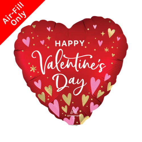 A 9 Inch Heartfelt Elegance Satin Heart Foil Balloon, manufactured by Anagram.