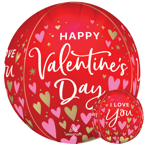 A 16 inch Orbz Heartfelt Elegance Satin Foil Balloon, manufactured by Anagram.