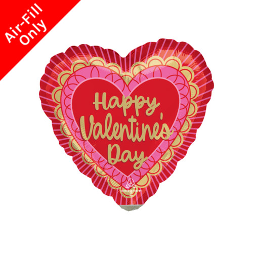 A 9 inch Valentines Scalloped Sweethearts Foil Balloon, manufactured by Anagram.