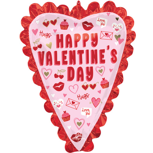 A 35 inch Valentines Vibes SuperShape Foil Balloon, manufactured by Anagram. A 35 inch Valentines Vibes SuperShape Foil Balloon, manufactured by Anagram.