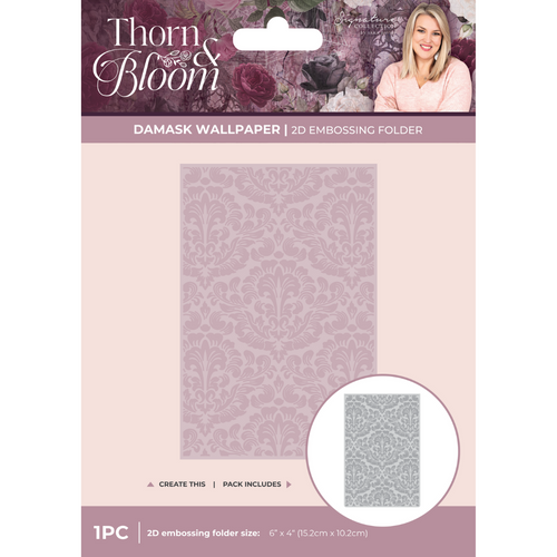 A Thorn & Bloom Demask Wallpaper 2D Embossing Folder, manufactured by Crafter's Companion.