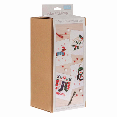A 12 Days Of Christmas Mini Cross Stitch Kit Advent Calendar, manufactured by Trimits.