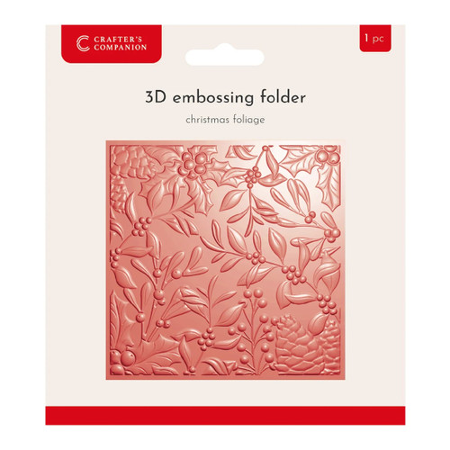 A Christmas Foliage 3D Embossing Folder, manufactured by Crafter's Companion. A Christmas Foliage 3D Embossing Folder, manufactured by Crafter's Companion.