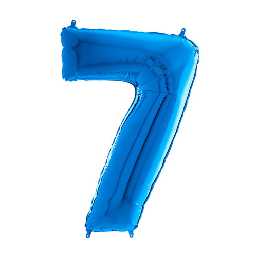 26 inch Blue Number 7 Foil Balloon (1)