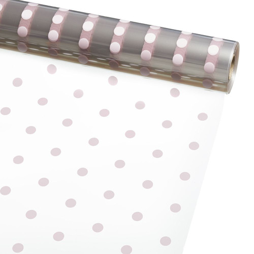 A Roll of Light Pink Spot Clear Film, measuring approx. 80cm x 100m. A Roll of Light Pink Spot Clear Film, measuring approx. 80cm x 100m.