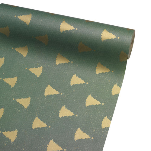 A Roll of Dark Green Traditional Tree Kraft Paper Roll, measuring 50cm x 100m. A Roll of Dark Green Traditional Tree Kraft Paper Roll, measuring 50cm x 100m.