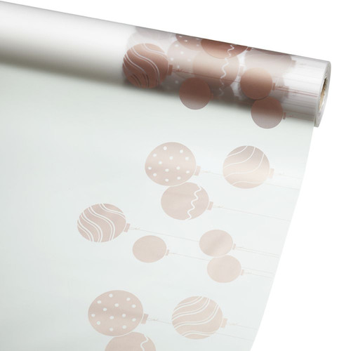 A Roll of Rose Gold Modern Bauble Frosted Film, measuring 80cm x 80m. A Roll of Rose Gold Modern Bauble Frosted Film, measuring 80cm x 80m.