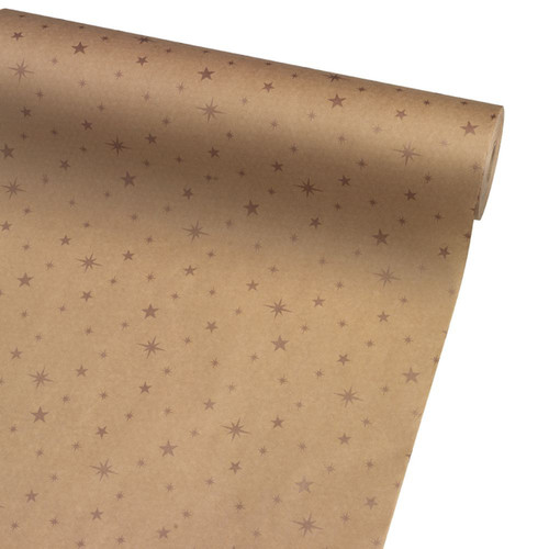 A Roll of Rose Gold Modern Star Kraft Paper Roll, measuring 50cm x 100m.