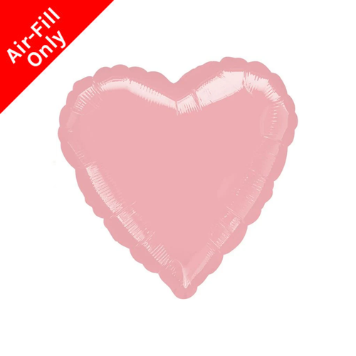 An upackaged 9" Pastel Pink Heart Foil Balloon, manufactured by Anagram.
