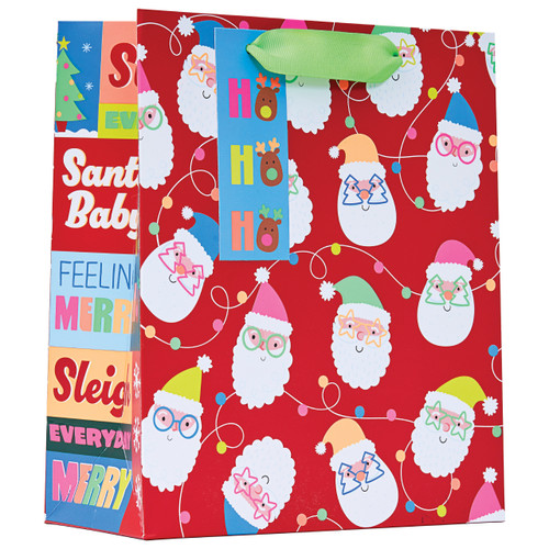A Neon Santa Medium Gift Bag.