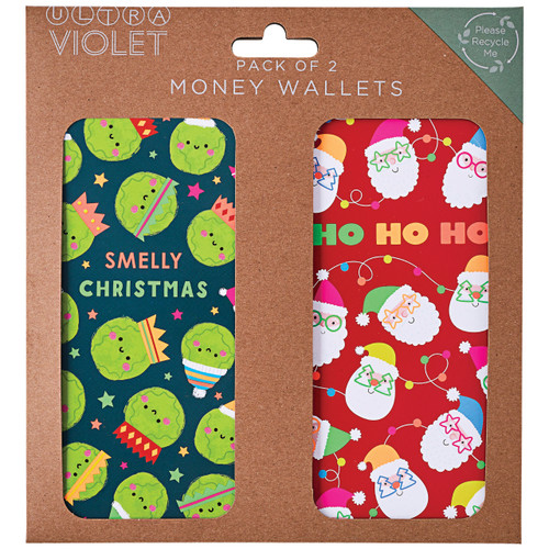 A Pack of Two Christmas Sprouts & Santas Money Wallets. A Pack of Two Christmas Sprouts & Santas Money Wallets.