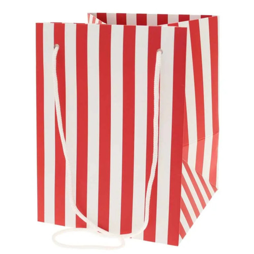 A Red Candy Stripe Hand Tie Bag.