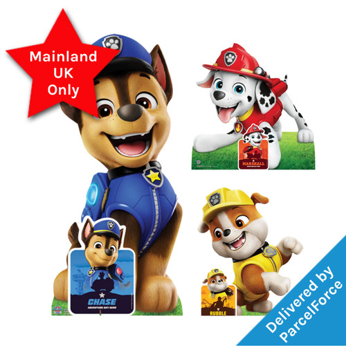 A Chase, Marshall and Rubble Paw Patrol Cardboard Cutout Pack. A Chase, Marshall and Rubble Paw Patrol Cardboard Cutout Pack.