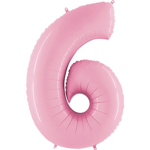 40 inch Pastel Pink Number 6 Foil Balloon (1)