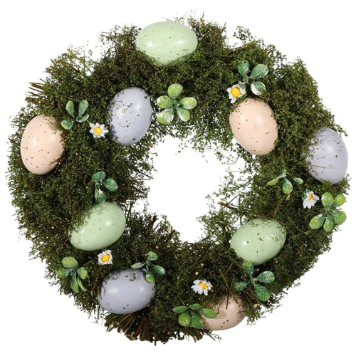 An Easter Pastel Eggs & Grass Wreath, measuring approx. 30cm.