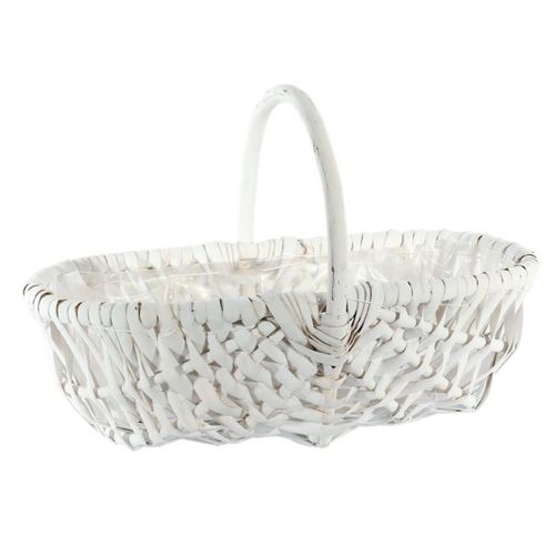 A White Oval Split Willow Basket, measuring approx. 37cm.