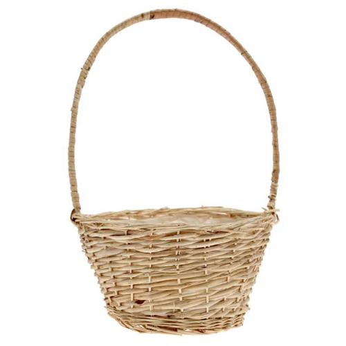 A Natural Round Peeled Willow Basket, measuring approx. 27cm.