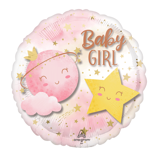 A 15 inch Little Moon Girl Panoramic Foil Balloon, manufactured by Anagram. A 15 inch Little Moon Girl Panoramic Foil Balloon, manufactured by Anagram.