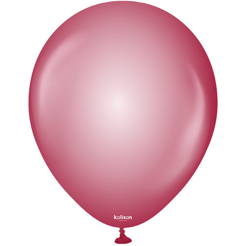 A pack of 25 18" Crystal Burgundy Latex Balloons, manufactured by Kalisan.