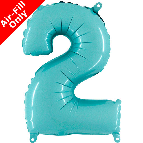 14 inch Pastel Blue Number 2 Foil Balloon (1)