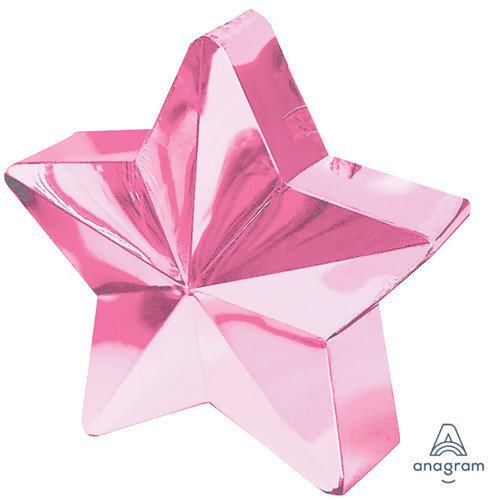 A 170g Pink Star Balloon Weight, manufactured by Anagram.