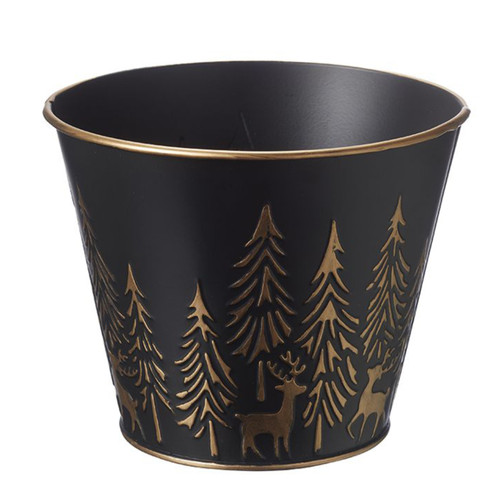 A 12cm Black Forest Embossed Pot, manufactured by Oasis Floral. A 12cm Black Forest Embossed Pot, manufactured by Oasis Floral.