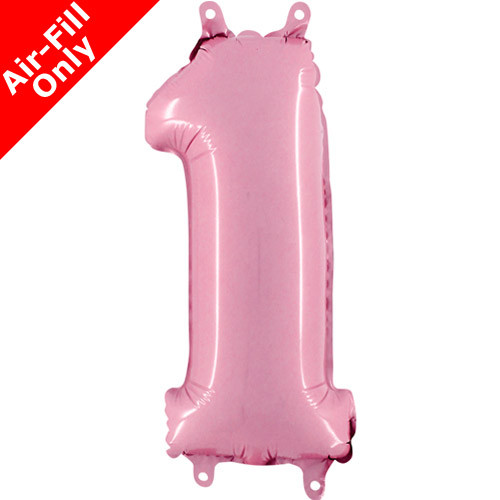 14 inch Pastel Pink Number 1 Foil Balloon (1)