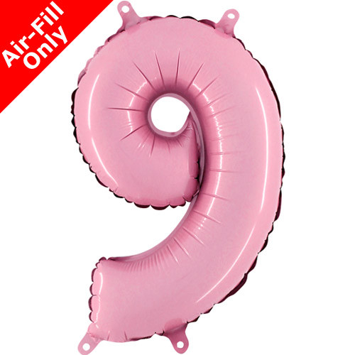 14 inch Pastel Pink Number 9 Foil Balloon (1)