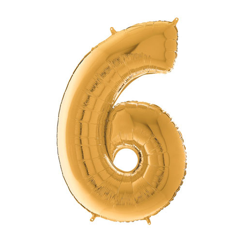 26 inch Gold Number 6 Foil Balloon (1)