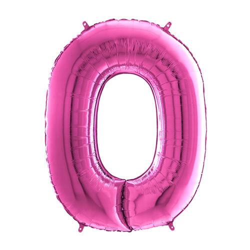 26 inch Fuchsia Number 0 Foil Balloon (1)