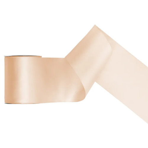 A spool of Cream Satin Ribbon, measuring approx. 100mm x 25m.