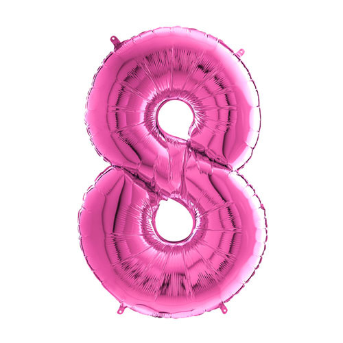 26 inch Fuchsia Number 8 Foil Balloon (1)