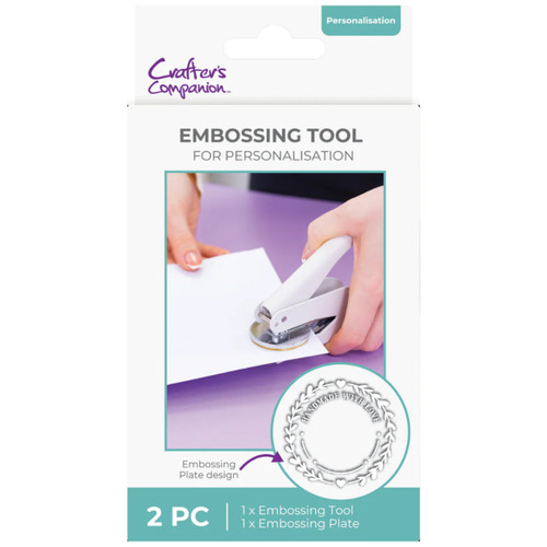 A 2 Piece Embossing Tool & Press Plate Set, manufactured by Crafter’s Companion.