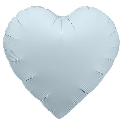 A Matte Misty Blue Heart Foil Balloon, manufactured by Partydeco.