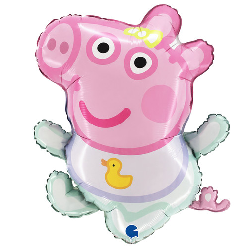 A 23 inch Peppa Pig Baby Evie Foil Balloon, manufactured by Grabo.