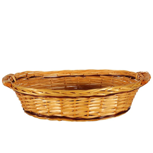 A Medium Oval Tray Basket With Handles.