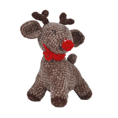 A Knitty Critters Brown Reindeer Crochet Kit.