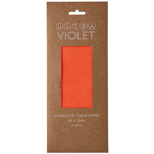 A 3 Sheet pack of Neon Orange Tissue Paper.