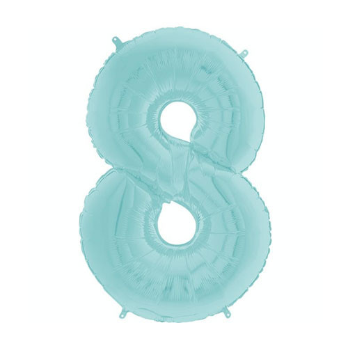 26 inch Pastel Blue Number 8 Foil Balloon (1)